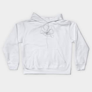 Minimalistic Linear Flower Kids Hoodie